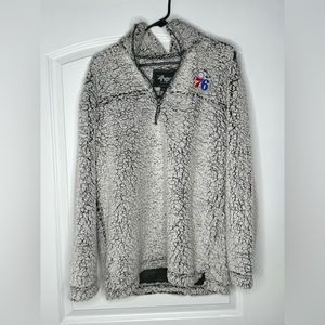 WOMENS PHILADELPHIA 76ers SIXERS HALF ZIP PULLOVER LARGE